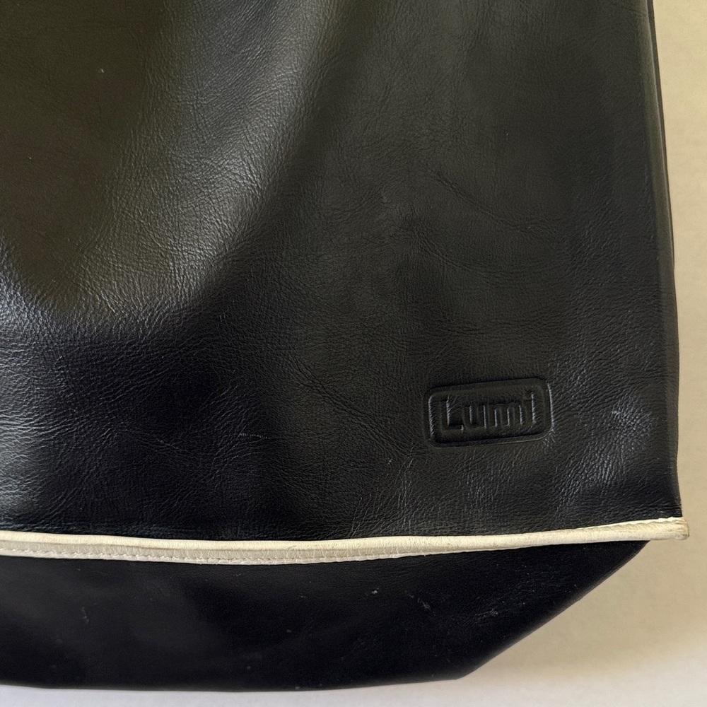 Lumi Leather Shoulder Bag Black Minimalist Slouchy Unlined Quiet Luxury Purse - Picture 2 of 16